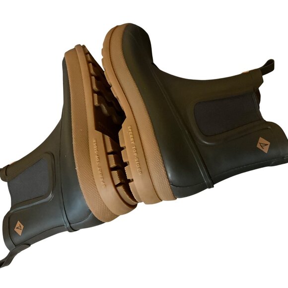 Sperry Mens Waterproof Rubber Chelsea Boots Brown Size 9M Durable outdoor rain - Picture 12 of 13